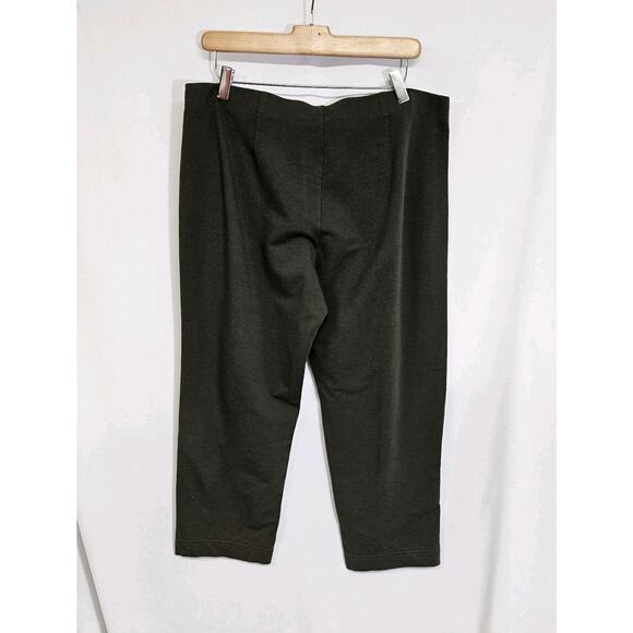 Pure Jill Slim Leg Cropped Olive Green Cotton Modal Blend Pull On Pants Medium - Picture 4 of 8